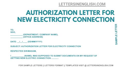 Authorization Letter Connection of Electricity .